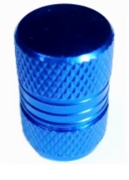 Колпачек для велониппеля AV в виде цилиндра с накаткой, цвет синий