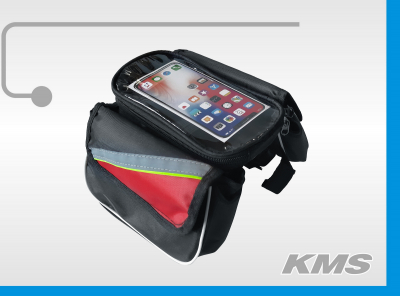 Велосумка под телефон на раму KMS компакт с 2отд (40 ч/син, 30 ч/крас, 30 ч/зел)