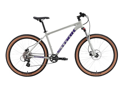 Велосипед 27.5 Stark'24 Hunter 27.3 НD рама 20 Al, серый/фиолетовый